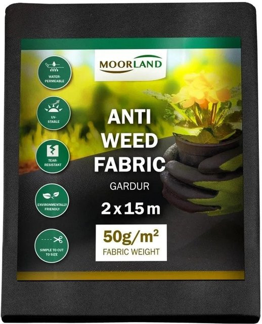 Moorland Gardur Unkrautvlies aus Polypropylen Schwarz B: 200 cm, B: 1500 cm - Bild 1