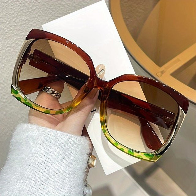 Yiran Sonnenbrille, quadratisch, Vollrand, Kunststoff, braun, Damen - Bild 1