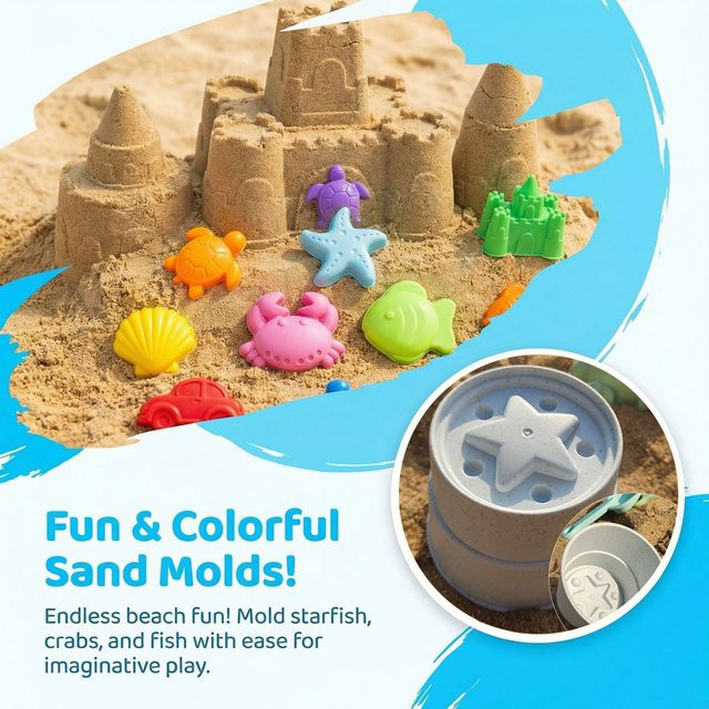 DSUE Sandspielzeug Set mit Meerestier-Formen in Bunt/Mehrfarbig - Bild 1