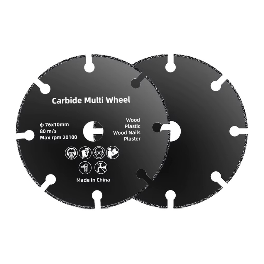 VKTECH Trennscheibe 76 mm für Winkelschleifer und Kreissägen, Schwarz, für Metall, Holz und Kunststoff, 10 Stück - Bild 4