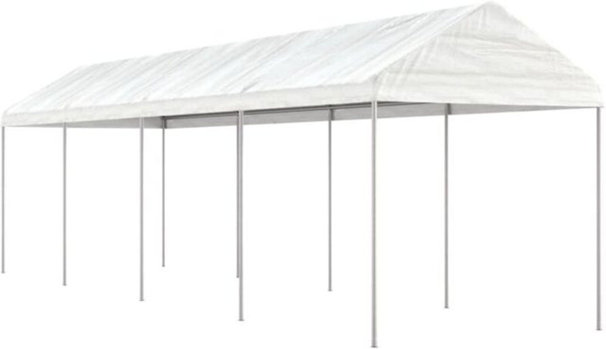 Vidaxl Pavillon mit Dach in Weiß aus Kunststoff und Stahl B/T/H: 8,92 x 2,28 x 2,69 m - Bild 1