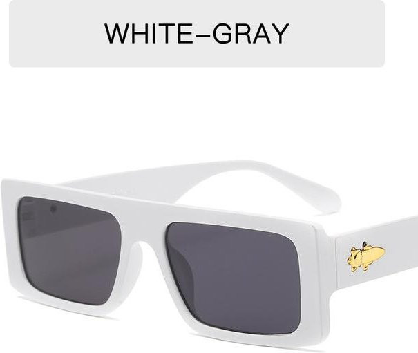 Binchi Keji Travel Sonnenbrille, Rechteckig, Vollrand, Kunststoff, White - Bild 1