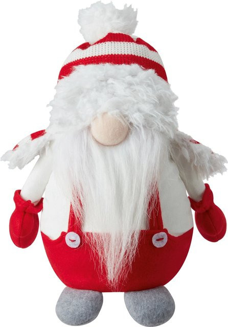 OBI Weihnachtsfigur Wichtel in Rot-Weiß-Grau, Höhe: 25,5 cm - Bild 1