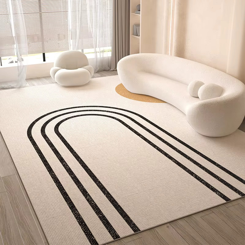 VIKAMA Wohnzimmerteppich in Beige, moderner minimalistischer Teppich für Wohnzimmer und Schlafzimmer, rechteckig, Breite: 160 cm, Tiefe: 80 cm - Bild 1