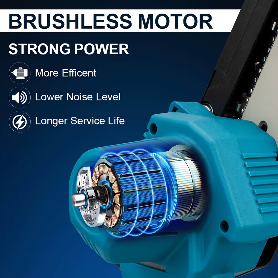 Gisam 8 Zoll Bürstenlose Mini-Kettensäge Akkubetrieben für Makita 18V LXT Akkus zur Holzbearbeitung und Gartenpflege - Bild 3