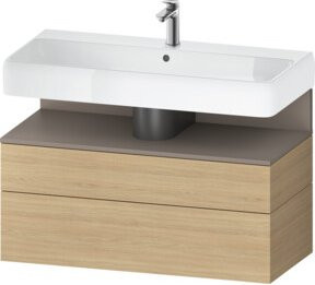 Duravit Waschtischunterschrank Qatego Wandhängend in Braun Matt mit integrierter Beleuchtung und internen Schubladen B/T/H: 99 x 47 x 59 cm - Bild 1