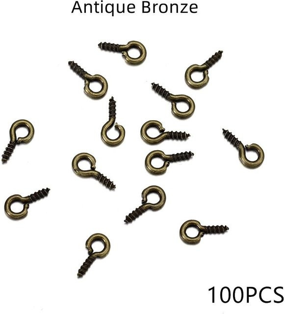 Ösenhaken, Goldene Verschlüsse, 4x8mm, Schwarz - Bild 1