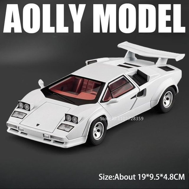 Linyi toy car Countach Lp500S Veneno Miniatur Sportwagen Modell, 1:24, mit Licht und Sound, ab 14 Jahren - Bild 1