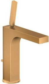 Hansgrohe Axor Citterio 160 Einhebelmischer für das Waschbecken in Gold mit Pin-Griff und Pop-up-Abfluss in gebürstetem Messing - Bild 1