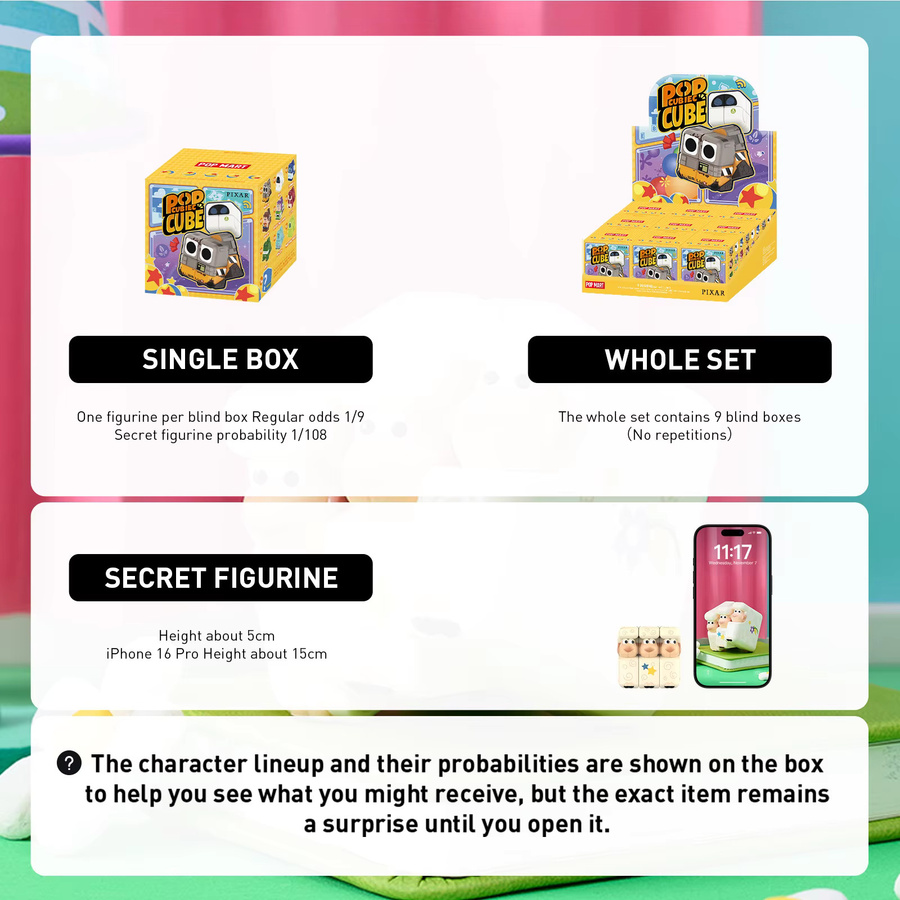 POP MART Disney/Pixar POP CUBE CUBIEC Serie Figuren, Blindbox, Einzelfigur - Bild 3