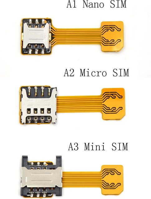 Hybrid Double Dual SIM-Karten Adapter und Micro SD Nano SIM Erweiterungsadapter in Gold für Xiaomi, Redmi, Samsung und Huawei - Bild 1