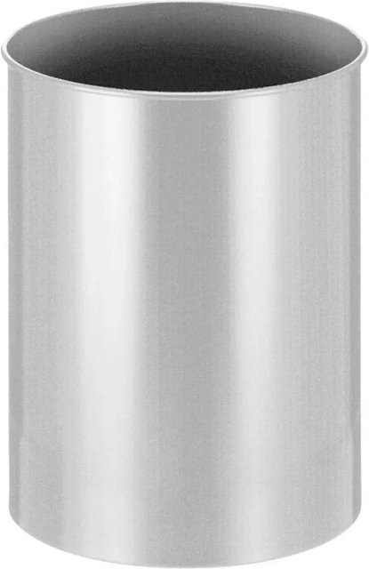 PROREGAL Runder Metall Papierkorb Silber Höhe: 47 cm, Durchmesser: 33,5 cm - Bild 1