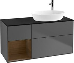 V&B Waschtischunterschrank Finion mit Wandbeleuchtung, Anthrazit, Breite: 120 cm, Tiefe: 50,1 cm, Höhe: 50,1 cm - Bild 1
