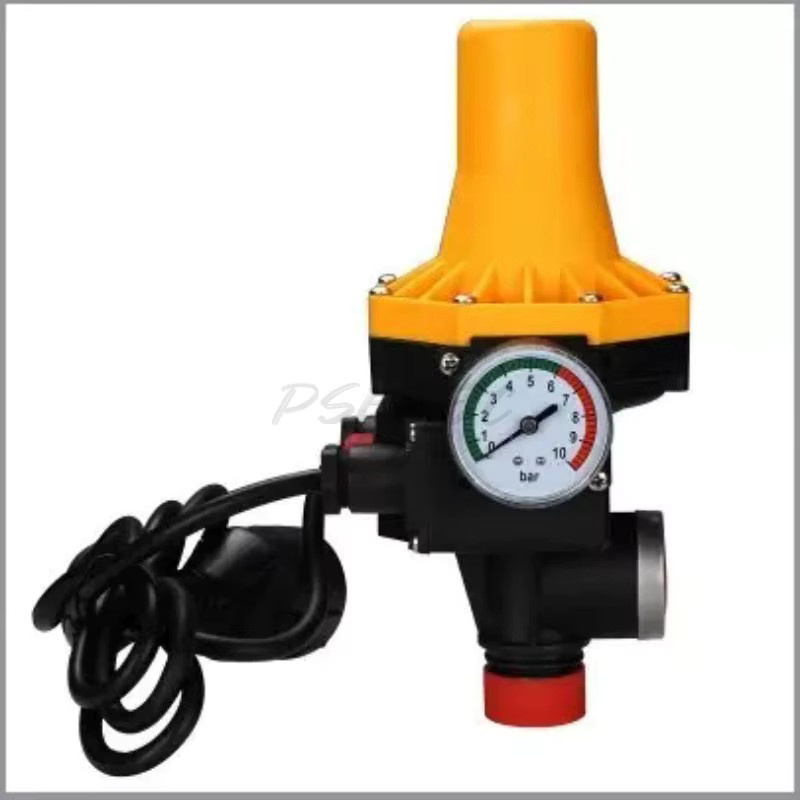 Automatischer Wasserpumpen-Druckregler mit Messgerät und Start-Stopp-Schutz bei Wassermangel in Gelb - Bild 2