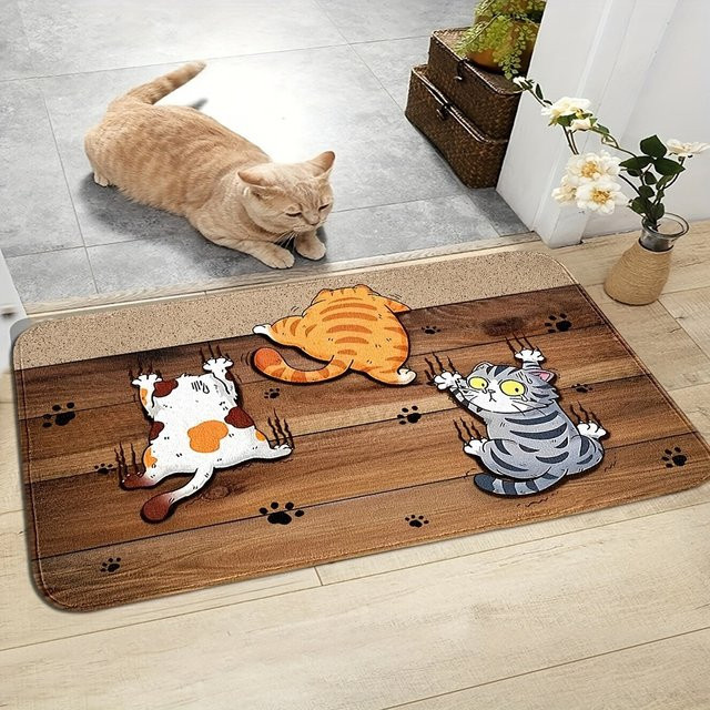 VIKAMA Haustierteppich als saugfähige und rutschfeste Bodenmatte für Katzen und Hunde, Mehrfarbig, B/T: 80 x 50 cm - Bild 1
