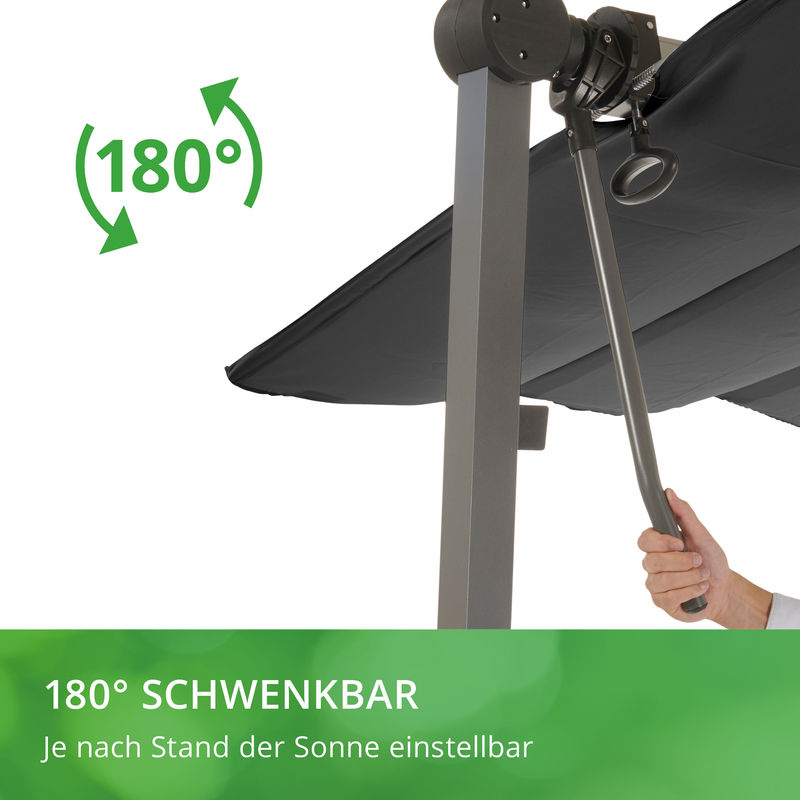 Leco Standmarkise Waved Sonnendach, anthrazit, B: 4 m, T: 2,5 m, H: 2,2 m - Bild 2