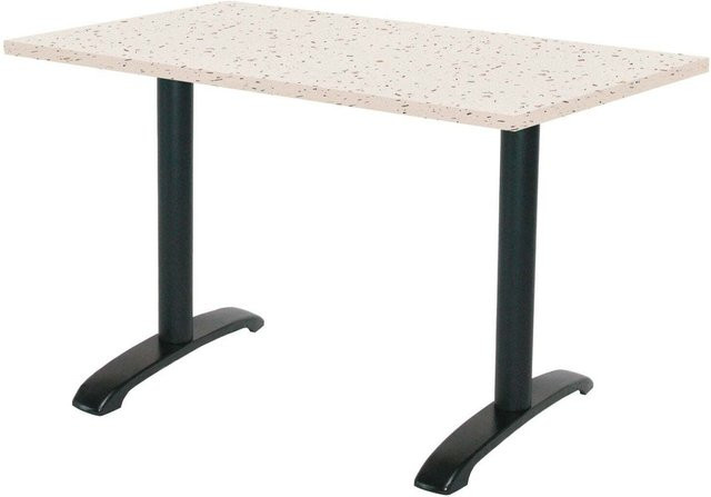 RestooTab Tisch Bazila rechteckig mit Terrazzo Platte und schwarzem Gestell, B: 120 cm, T: 70 cm, H: 74 cm - Bild 1