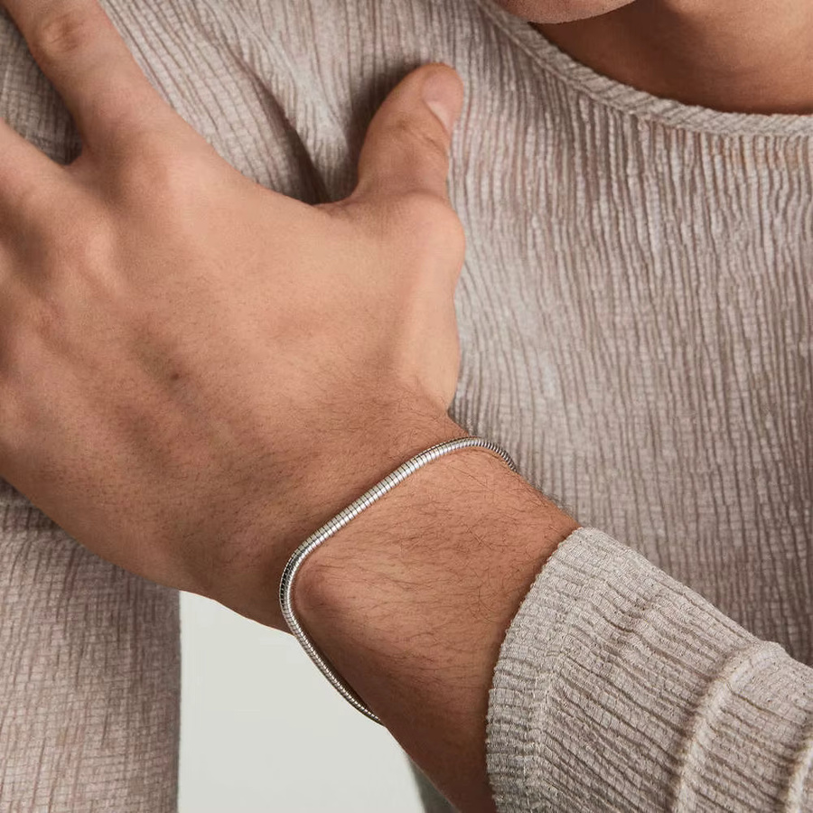 EMANCO Schlangenketten-Armband, Edelstahl, Silber, Unisex - Bild 3