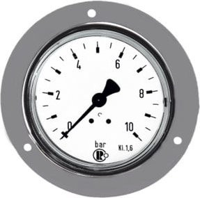 Riegler Standardmanometer mit verchromtem Frontring, Farbe Silber, Druckbereich 0 - 6,0 bar, Anschluss G 1/4 hinten, Durchmesser 50 mm - Bild 1