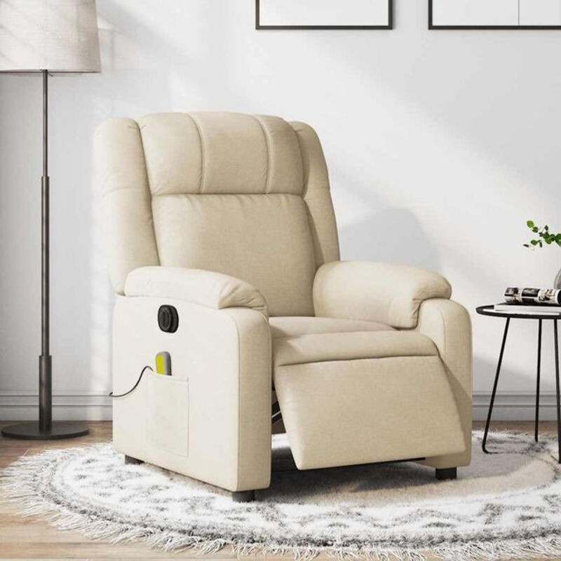 Elektrischer Massagesessel Relaxsessel von vidaxl in Beige aus Stoff und Polyester im modernen Design - Bild 1