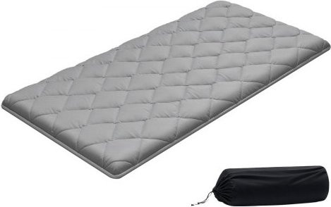 VEVOR Japanische Tatami-Matte Twin Size, faltbare Futon-Matratze mit Aufbewahrungstasche und Verschlüssen, 9-lagige Bodenmatte in Grau, H x B x T: 8,9 x 99,1 x 203,2 cm - Bild 1
