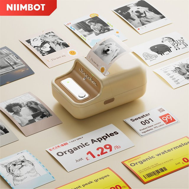 Niimbot B21 Pro Fotoetikettendrucker in Rot und Schwarz mit 300 dpi High Definition für Business Etiketten, Aufkleber und Barcodes - Bild 1