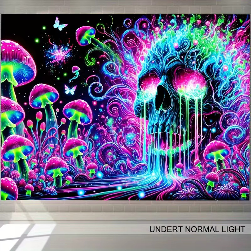 VIKAMA Wandteppich mit psychedelischem Kosmos- und Planeten-Design in Multicolour - Bild 3
