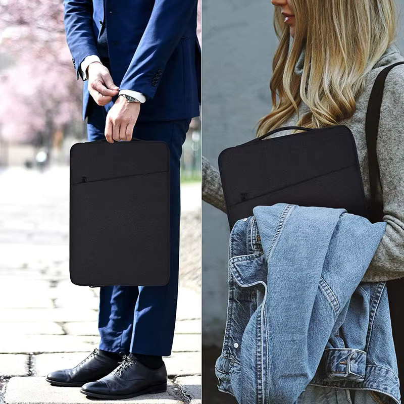 KOJESHUN Laptop-Hülle in Schwarz, wasserdichte Notebook-Tasche für MacBook Pro Air, Lenovo, ASUS und Huawei, passend für 13 bis 15,6 Zoll - Bild 5