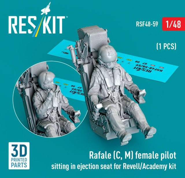 Revell Rafale Female pilot sitting in ejection seat, Einzelfigur, 1:48, 1-teiliges Set - Bild 1
