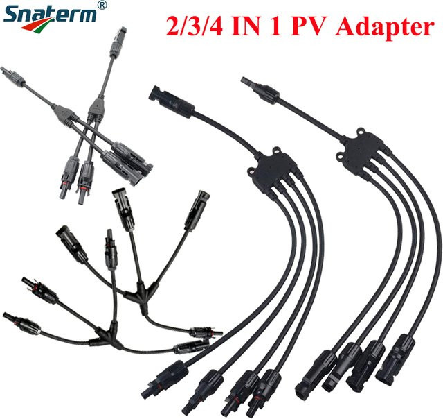 Wasserdichter PV-Stecker Y-Typ für parallelen Anschluss von Solarpanel-Systemen in Schwarz - Bild 1