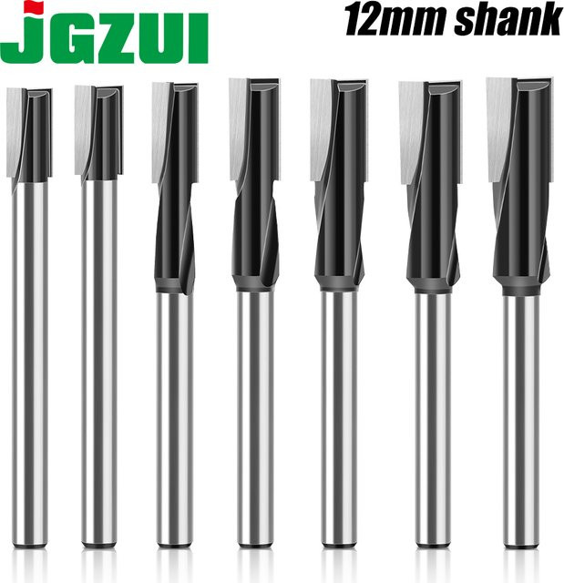 JGZUI Spiral-Bodenfräser mit 12 mm Schaft für die Holzbearbeitung und Graviermaschinen, Farbe Silber, Durchmesser: 16 mm - Bild 1