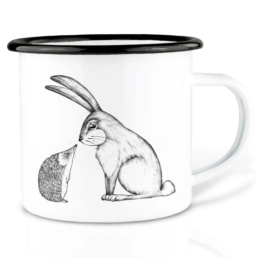 Ligarti Emaillebecher mit Hase & Igel, 300 ml - Bild 1