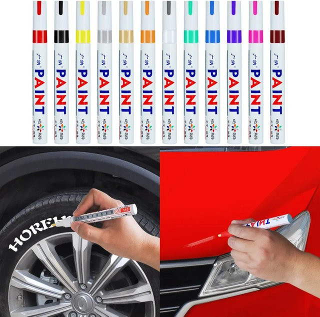 Permanenter Marker für Autoreifen in Weiß zur Markierung und Ausbesserung von Gummi und Metall - Bild 1