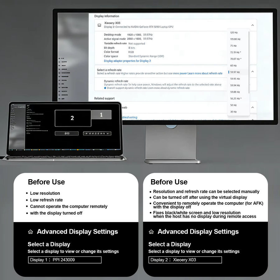 HDMI EDID Emulator xieoery Full HD 1080P 60Hz RGB Dummy Stecker für GPU-Rigs mit Multi-Auflösungs-Unterstützung - Bild 3