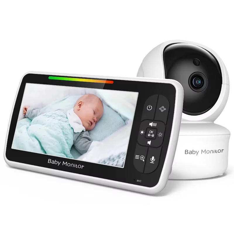Babystar 5-Zoll Video-Babyphone in Weiß mit Schwenk-Neige-Zoom-Kamera, Audio-Video-Übertragung, Zwei-Wege-Gespräch und VOX-Modus - Bild 2