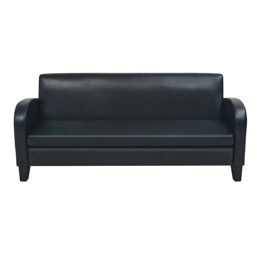vidaXL 3-Sitzer-Sofa aus Kunstleder in Schwarz mit Holzrahmen - Bild 2