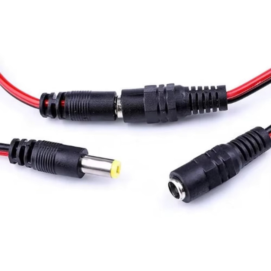 MJJC DC Anschluss Adapter Set 5,5x2,1mm mit 25 cm Kabel, 5 Paar Stecker und Buchsen in Schwarz - Bild 2