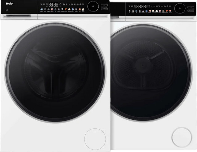 Haier Waschmaschinen-Trockner-Set HW90-B14667TU1 und HD90-B667U1 in Weiß mit App-Steuerung, Wärmepumpentechnologie und Dampfprogrammen - Bild 1