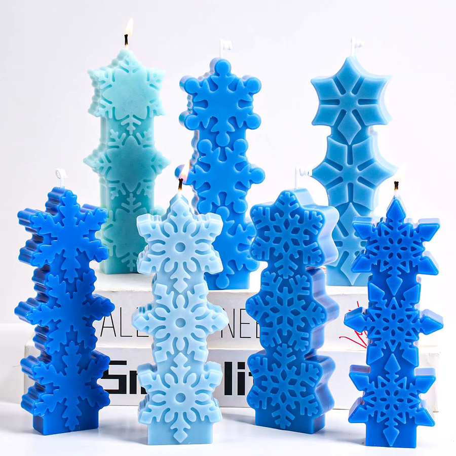 UDOCOOL Silikonform Schneeflocke in Blau für DIY Kerzen, Seife, Gips und Harz zur Weihnachtsdekoration - Bild 2