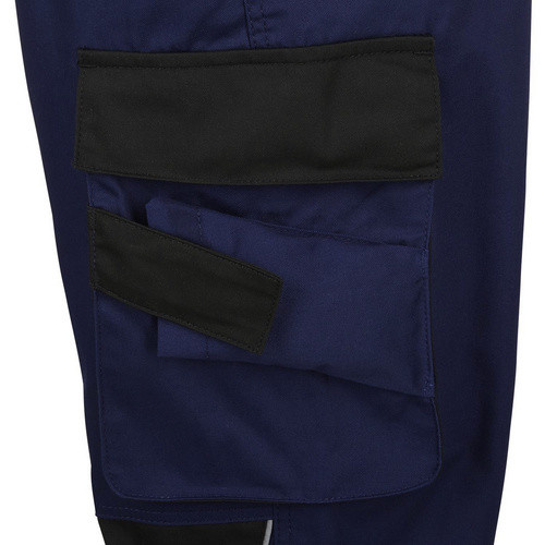 safety and more Latzhose EXTREME in Ultramarinblau/Schwarz mit Reflexstreifen aus Poly-Cotton in Größe S - Bild 3