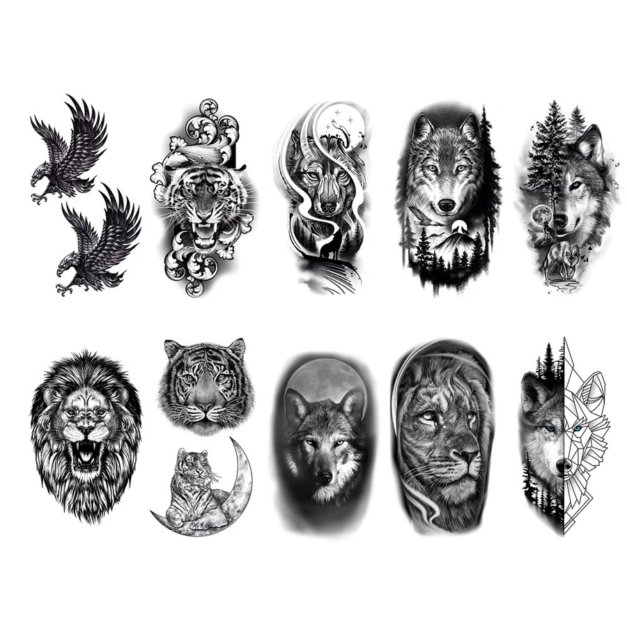 YOEMTAT Temporäre Tattoo Aufkleber Wasserdicht, 10 Stück, Unisex - Bild 2