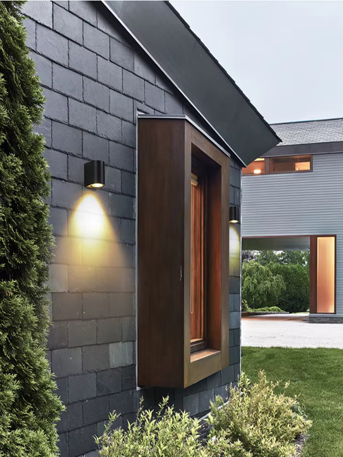 OSABO LED Außenwandleuchte in Schwarz, IP65 wasserdichte Up-Down Wandlampe für Garten und Veranda, modernes Zylinder-Design mit warmweißem Licht - Bild 6