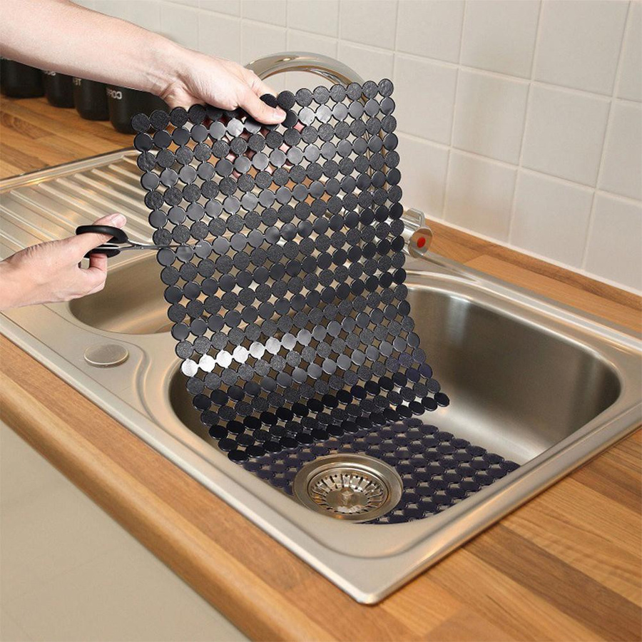 Aihogard Spülbeckenmatte Set aus 2 Stück, hitzebeständiger Spülbeckenschutz aus PVC für Küche und Badezimmer, B/T: 30 x 40 cm - Bild 4