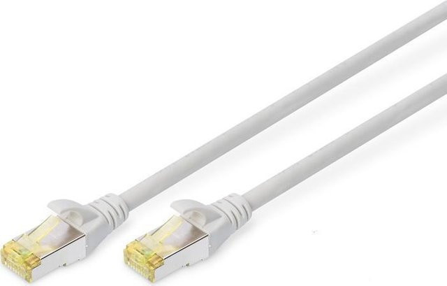 DIGITUS Patch-Kabel RJ-45 auf RJ-45, CAT 6a, S/FTP, geschirmt, halogenfrei, Grau (10er Packung), Länge: 3 m - Bild 1