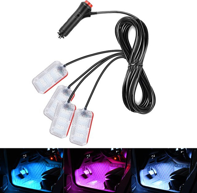 WUMFIRE RGB LED Auto Innenbeleuchtung mit USB und Zigarettenanzünder zur dekorativen Atmosphäre in Multicolour - Bild 1