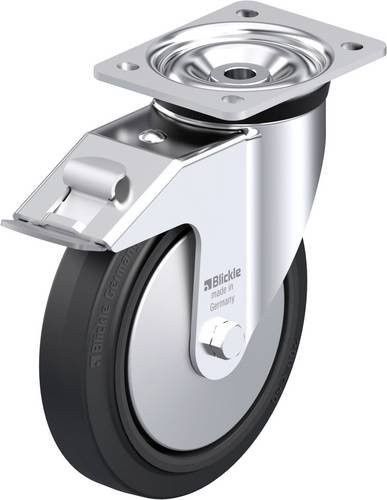 Blickle Stahlblech-Lenkrolle LK-POEV 200KAD-FI-FA in Silber, Rad-Durchmesser: 200 mm, Tragfähigkeit: 500 kg - Bild 1