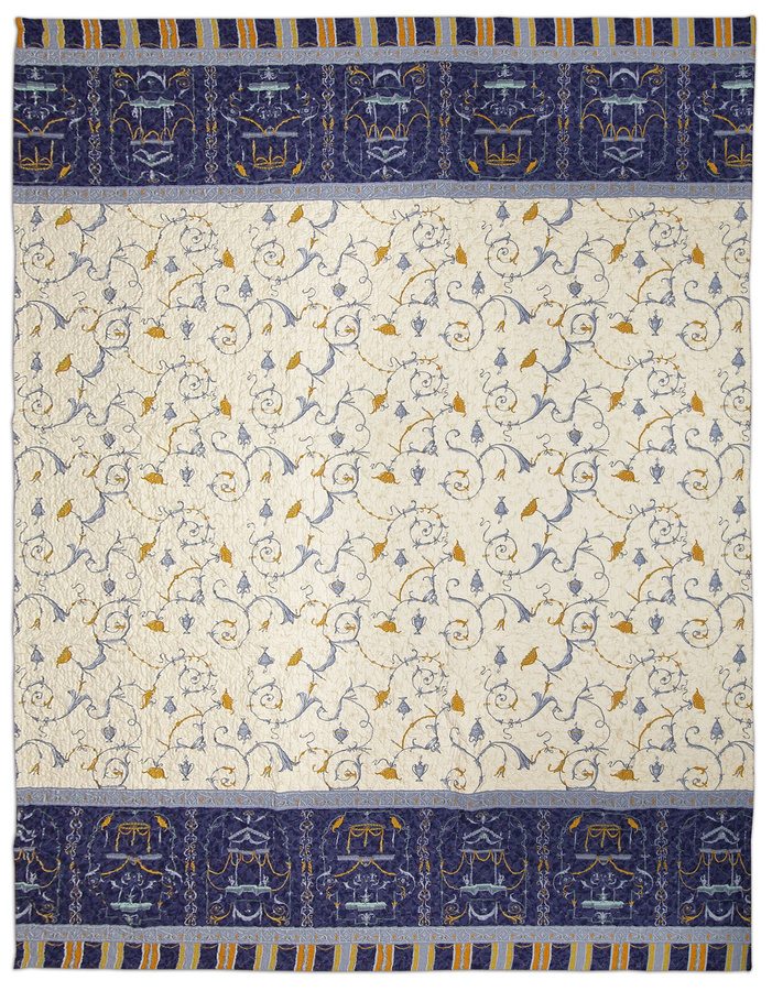 Bassetti Tagesdecke OPLONTIS in Blau und Weiß aus Baumwolle, gesteppt und Oeko-Tex Standard 100 zertifiziert - Bild 1