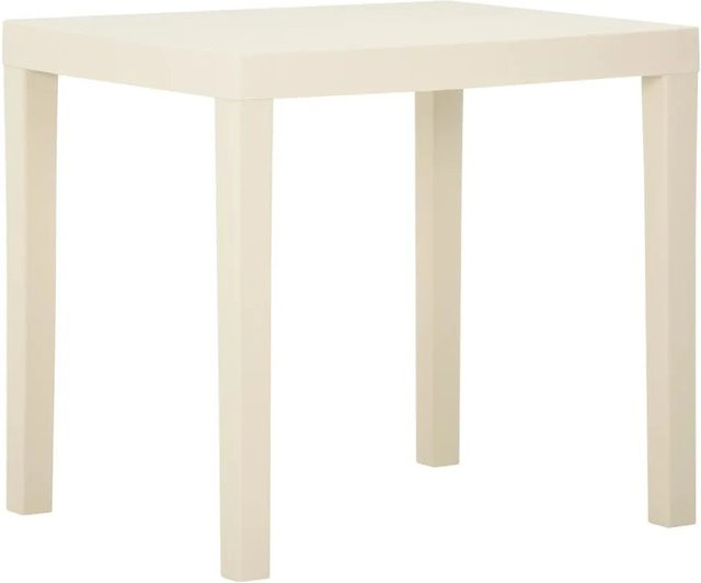 vidaXL Gartentisch aus Kunststoff in Weiß für Garten und Terrasse, B/T/H: 79 x 65 x 72 cm - Bild 1
