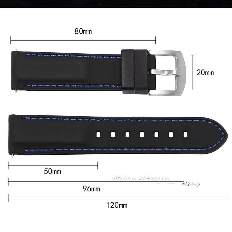 HQstrap Uhrenarmband Silikon, Schwarz, Unisex - Bild 2