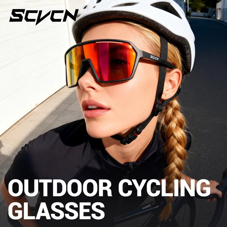 SCVCN Sportsonnenbrille, Vollrand, Black, Unisex, Kunststoff - Bild 1